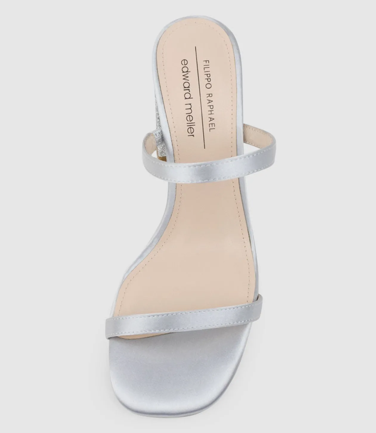 Kaiya85 Two Strap Slide In Silver Satin