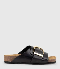 Kakari Buckle Slide On Footbed In Black