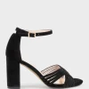 Karina85 Multistrap Block Heel Sandal In Black Suede