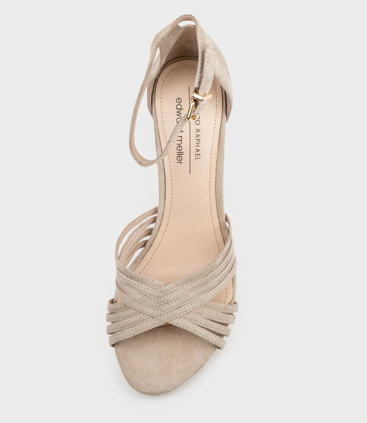 Karina85 Multistrap Block Heel Sandal In Blush Suede