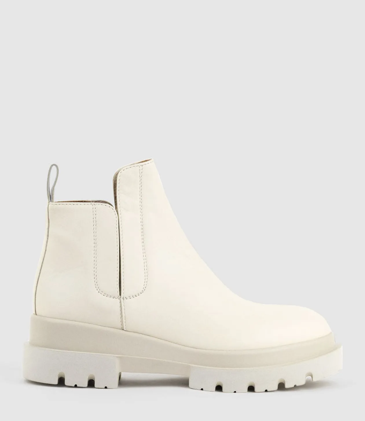 Kash Hidden Gusset Ankle Boot In Offwhite