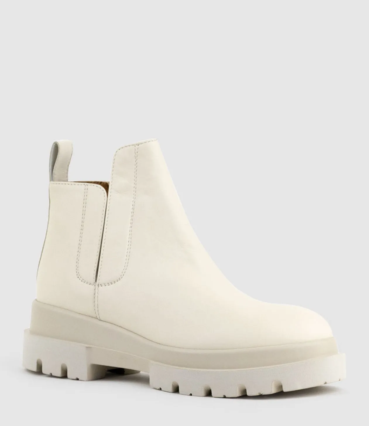 Kash Hidden Gusset Ankle Boot In Offwhite