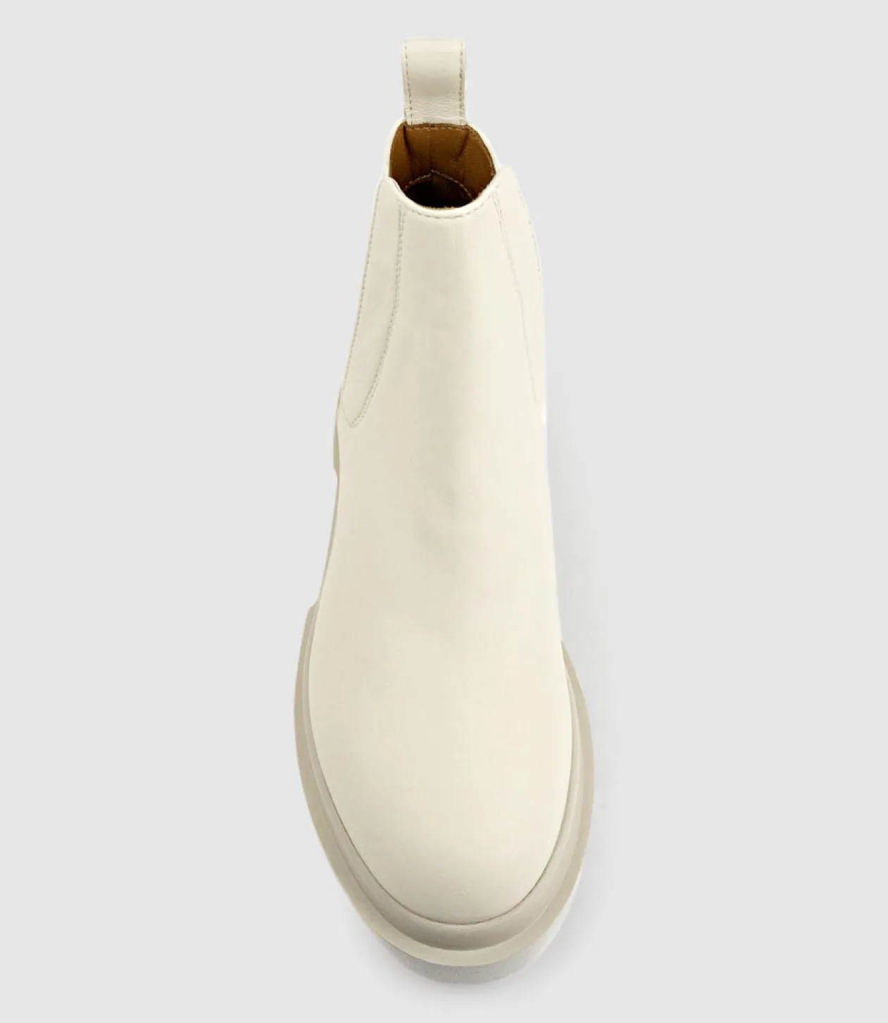 Kash Hidden Gusset Ankle Boot In Offwhite