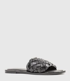 Keira Woven Simple Slide In Black