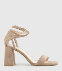 Kelsey85 Ankle Wrap Sandal In Nude Suede
