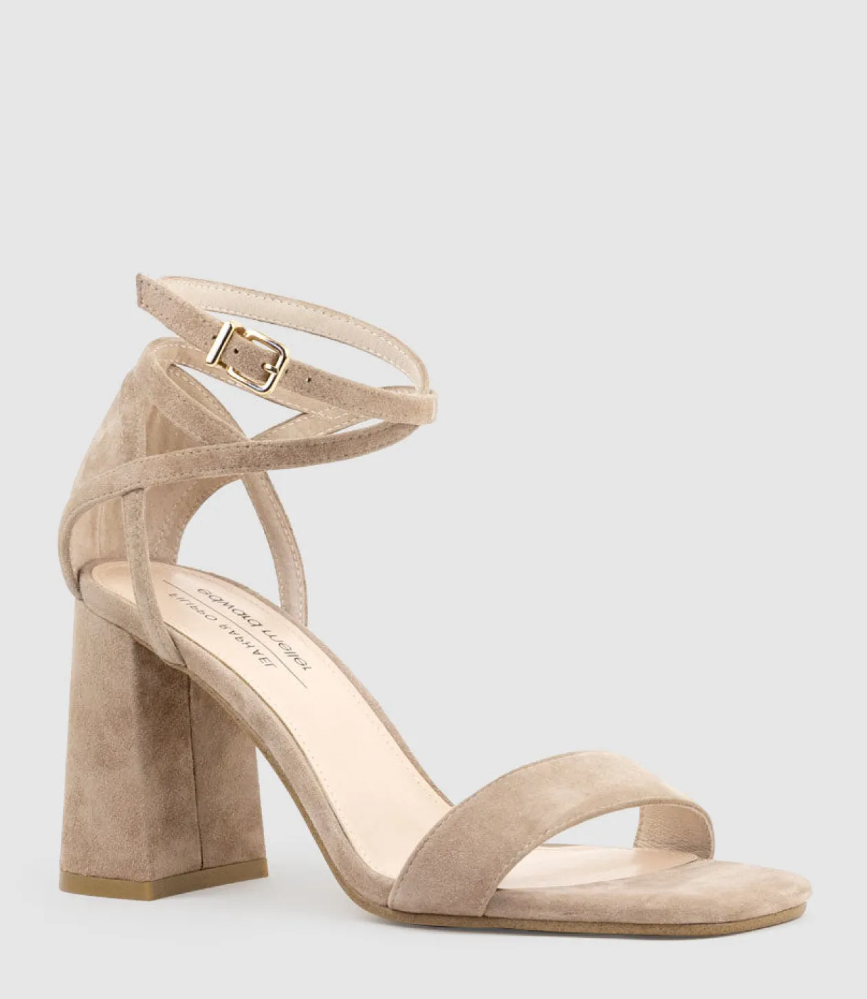 Kelsey85 Ankle Wrap Sandal In Nude Suede