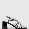Kia65 Strappy Sandal In Black High Shine