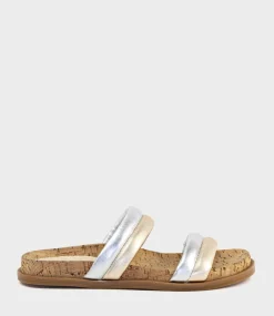 Kinala Two Strap Slide On Unit In Metallic Multi