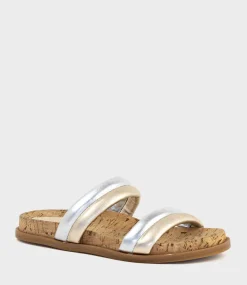 Kinala Two Strap Slide On Unit In Metallic Multi