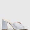 Kira85 Jewelled V Throat Slide In Silver Satin