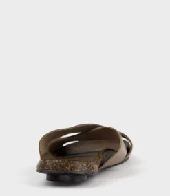Kumi Crossover Slide On Footbed In Brown
