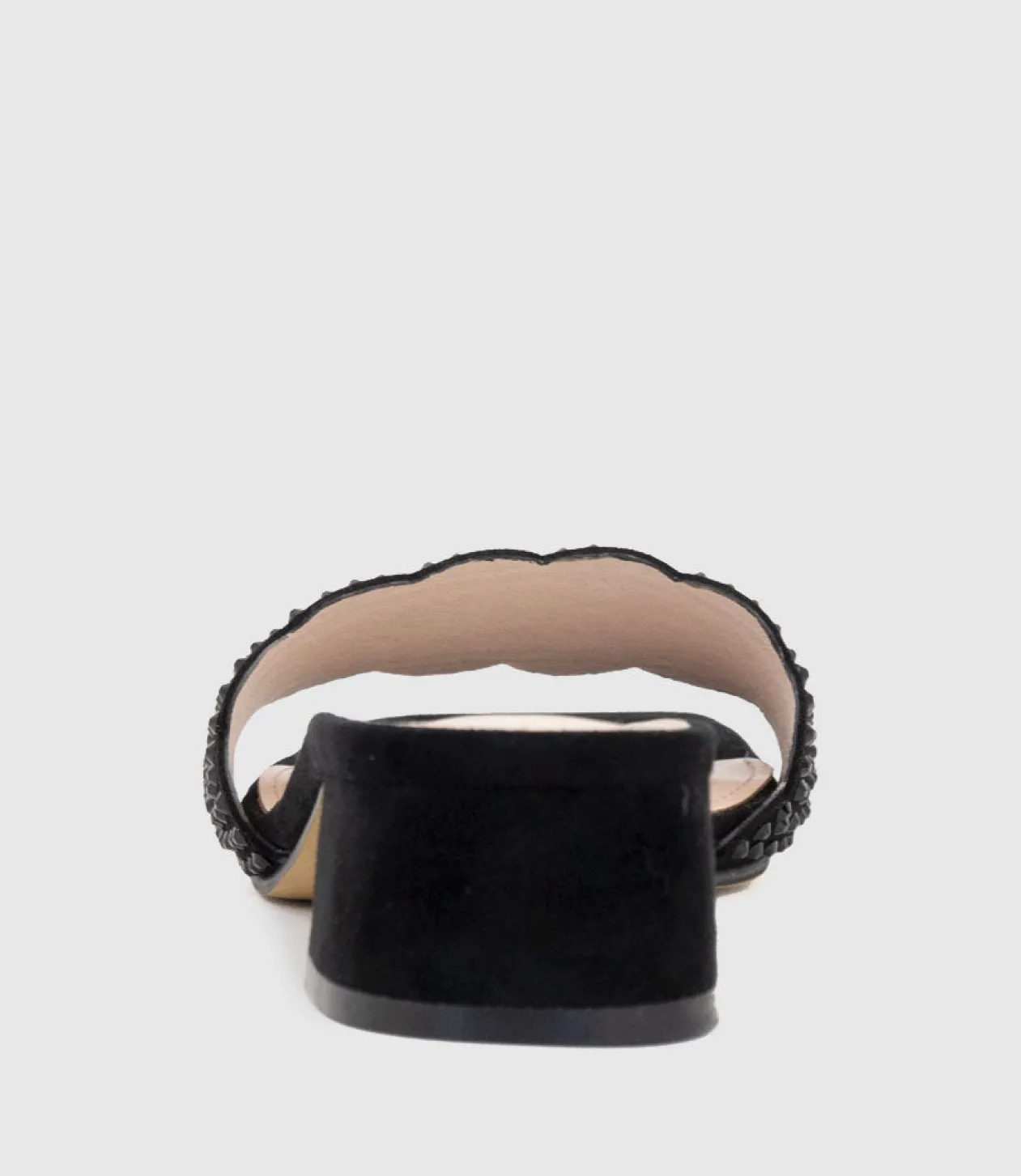 Kyla35 Slide With Crystals In Black Suede