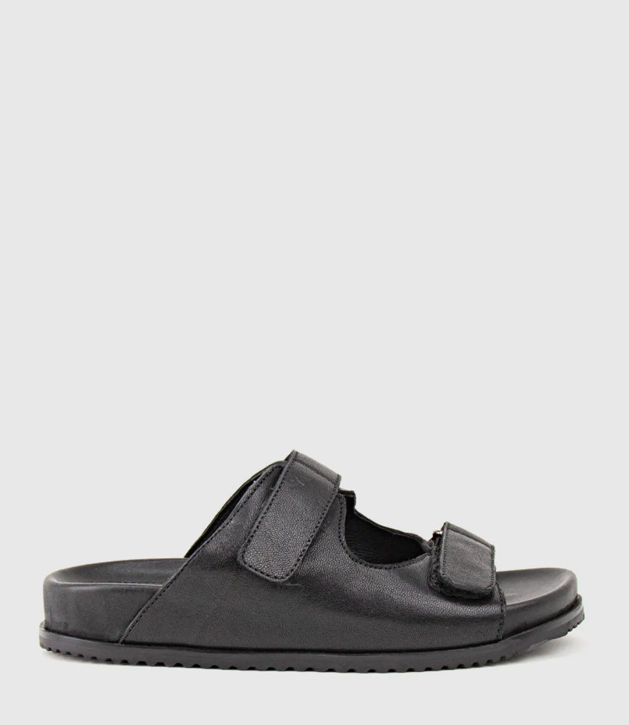 Kylo Two Strap Slide On Footbed In Black