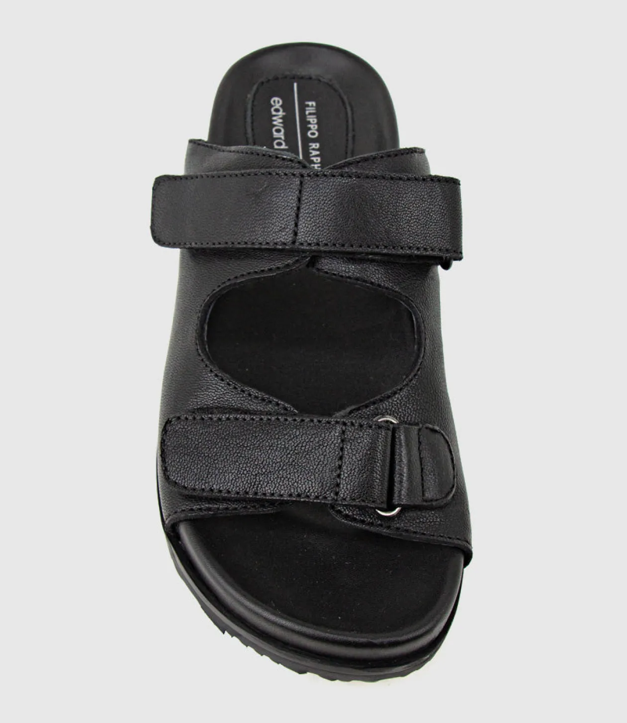 Kylo Two Strap Slide On Footbed In Black