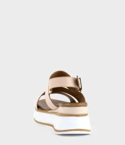 Laith Asymmetrical Sandal On Unit In Nude