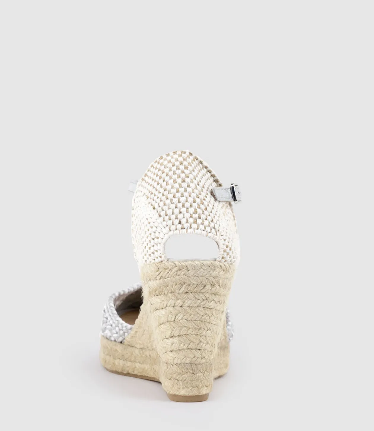Madras Closed Toe Espadrille In Silver