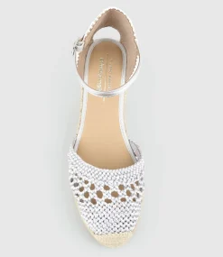 Madras Closed Toe Espadrille In Silver