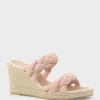 Malone Braided Two Strap Espadrille In Pink Suede