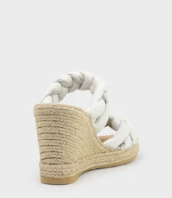 Malone Braided Two Strap Espadrille In Offwhite Suede
