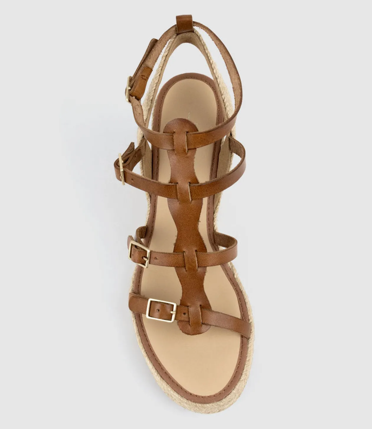 Marcelle Multi Buckle Espadrille In Tan