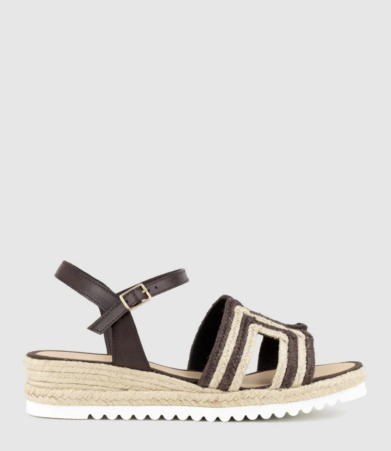 Mayan Geometric Weave Espadrille In Chocolate