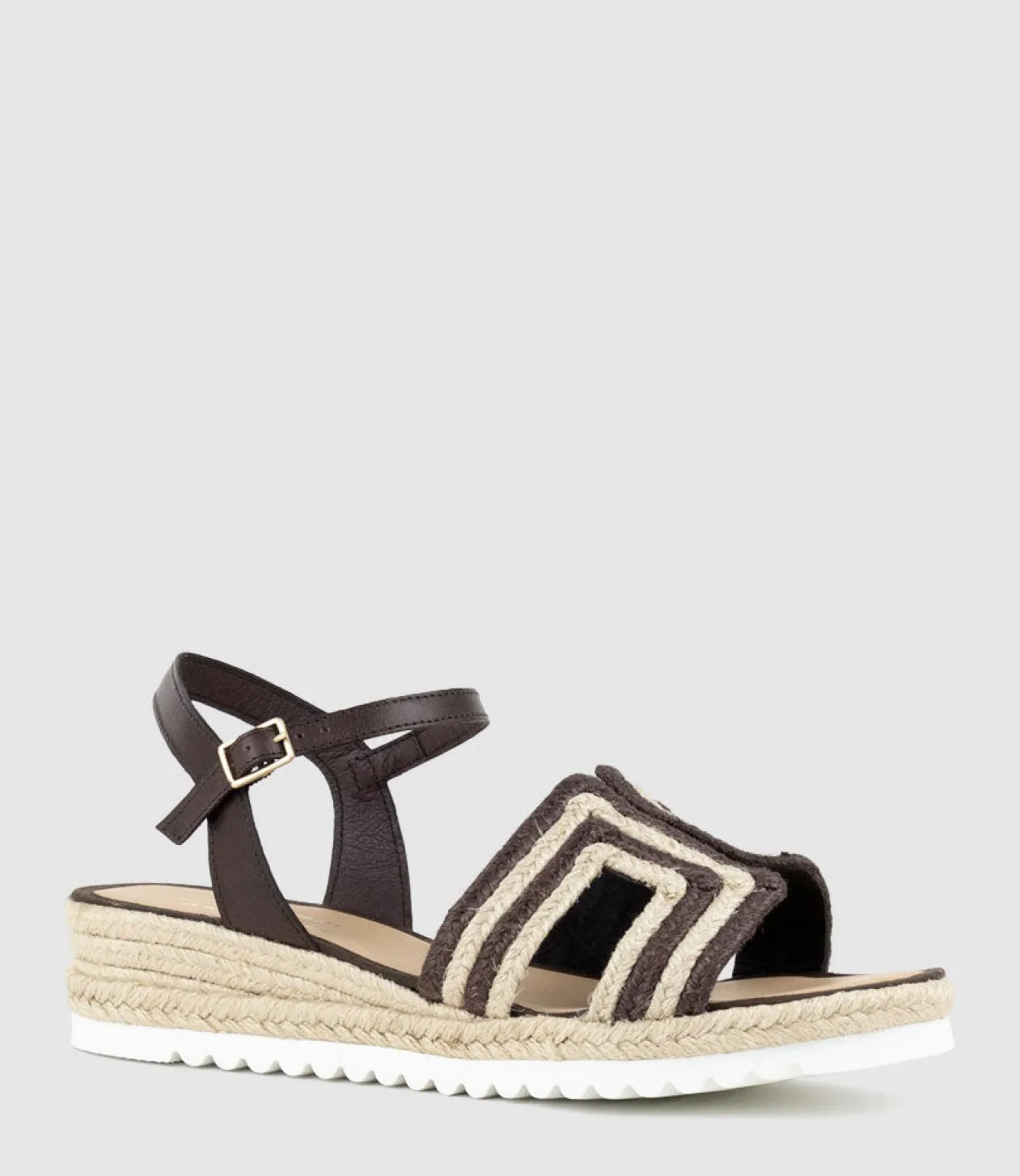 Mayan Geometric Weave Espadrille In Chocolate