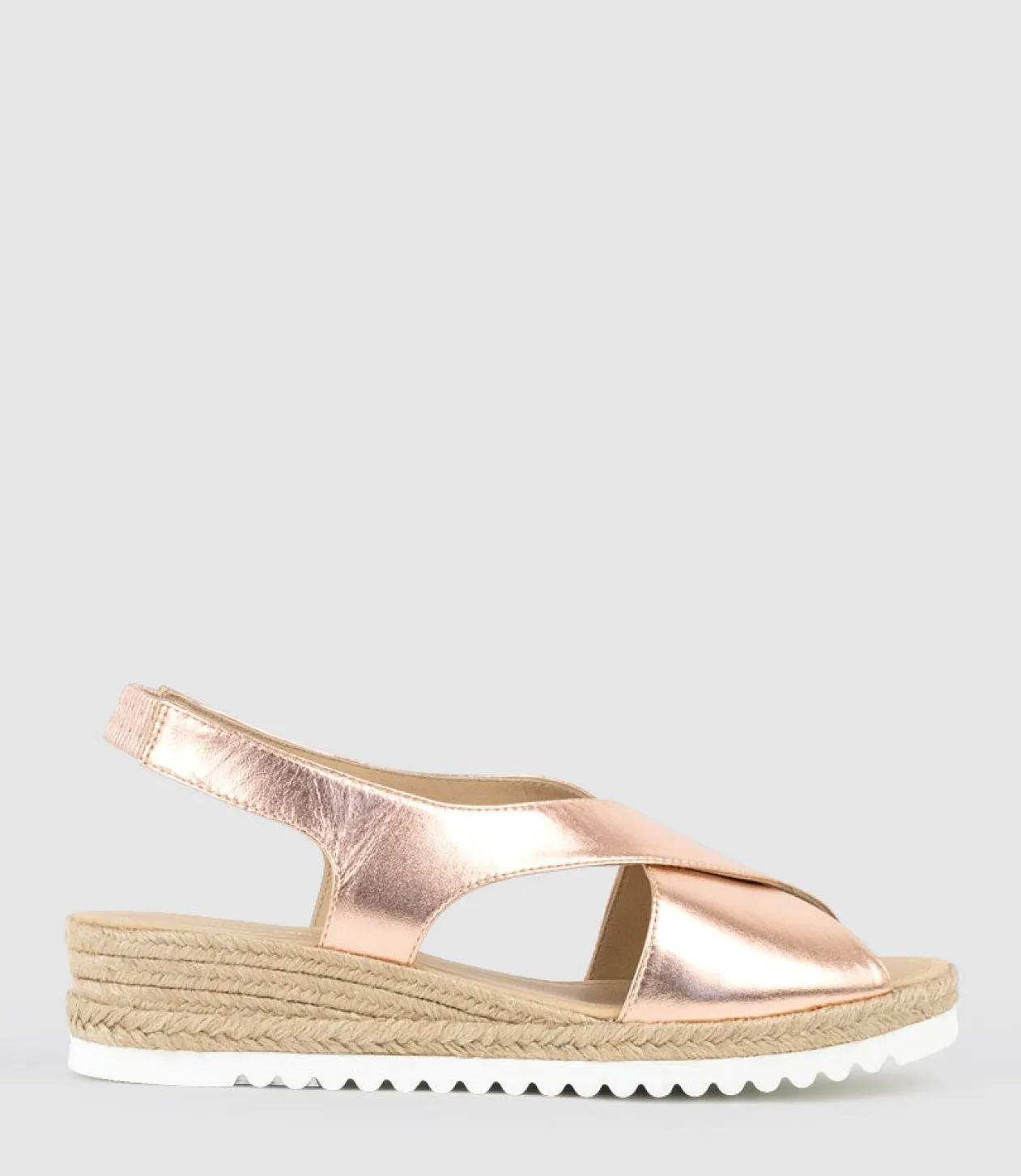 Merinda Crossover Sandal Espadrille In Rosegold