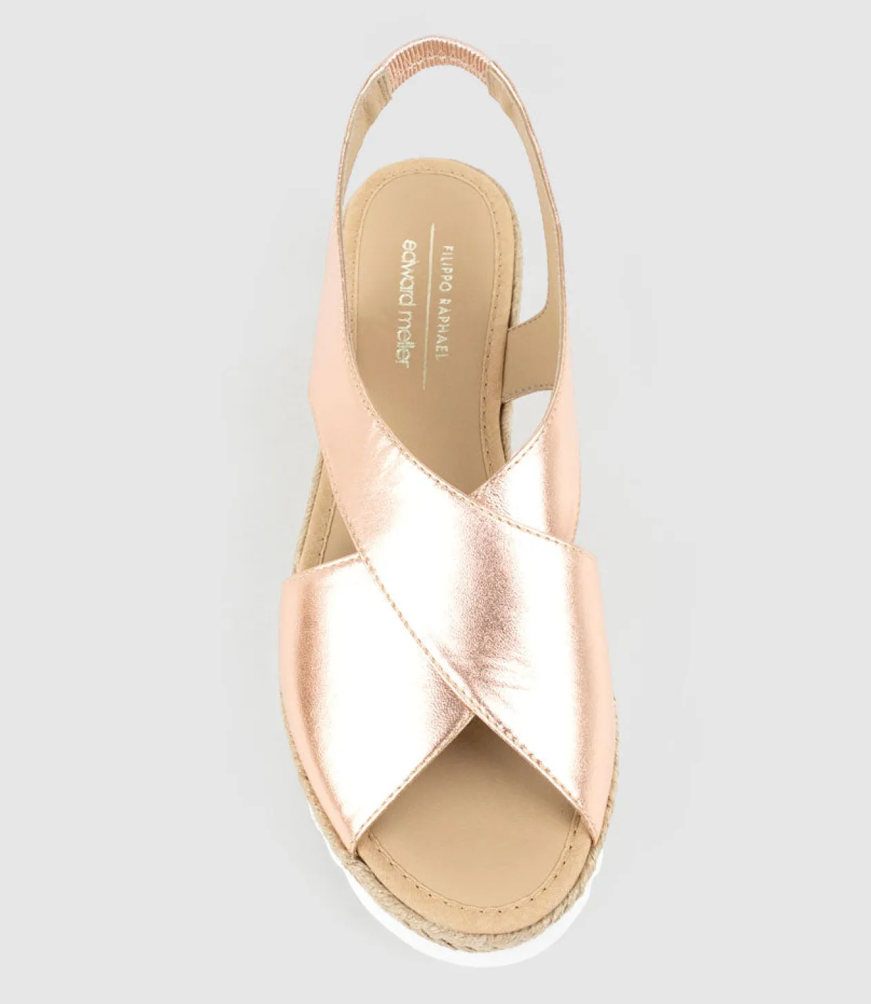 Merinda Crossover Sandal Espadrille In Rosegold