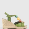 Mille Bauble T Bar High Espadrille In Green