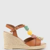 Mille Bauble T Bar High Espadrille In Tan