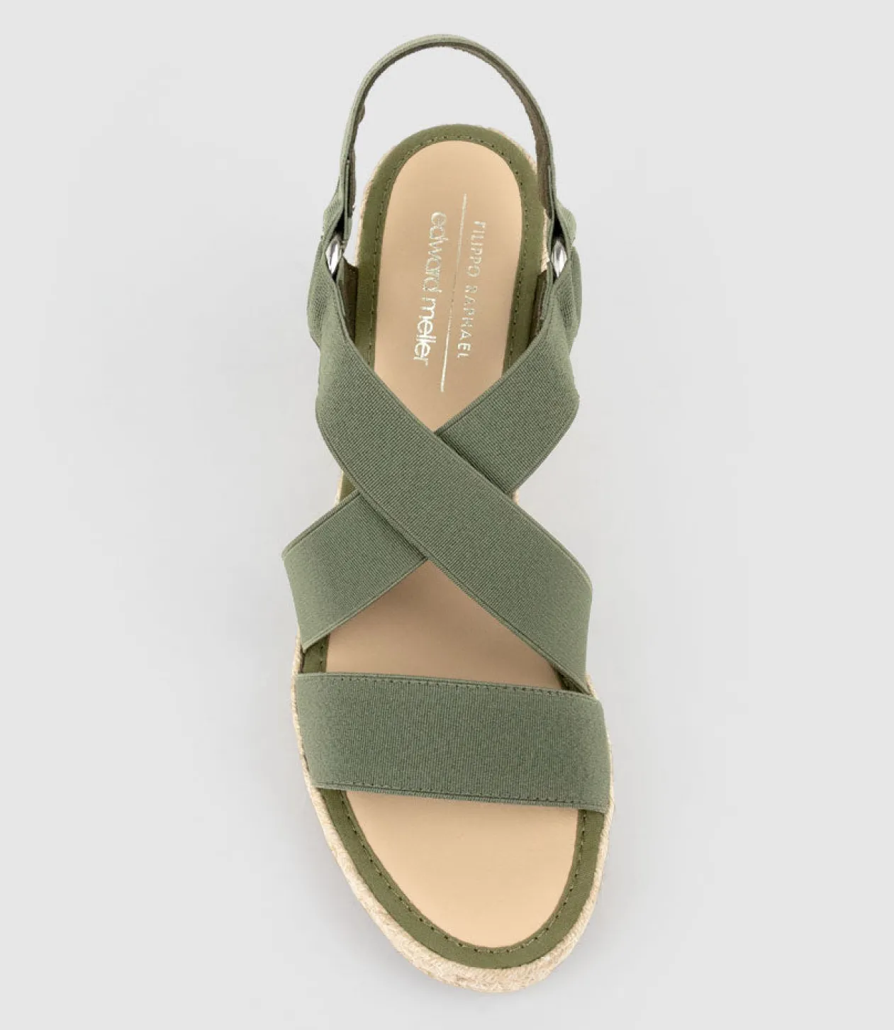 Miria Elastic Crossover Espadrille In Khaki