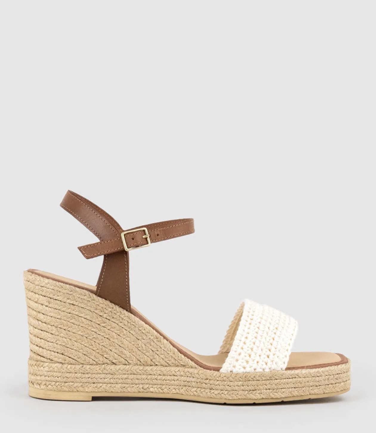 Moire Crochet Espadrille In Tan