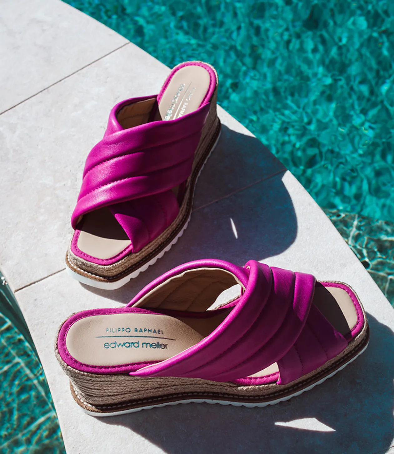 Morgan Quilted Crossover Espadrille In Magenta