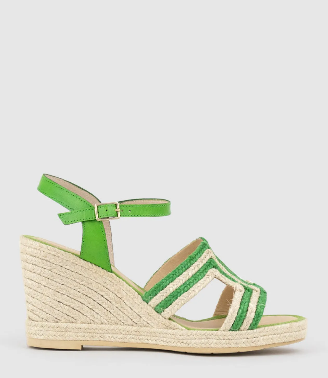 Motif Geometric Weave High Espadrille In Green