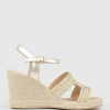 Motif Geometric Weave High Espadrille In Gold