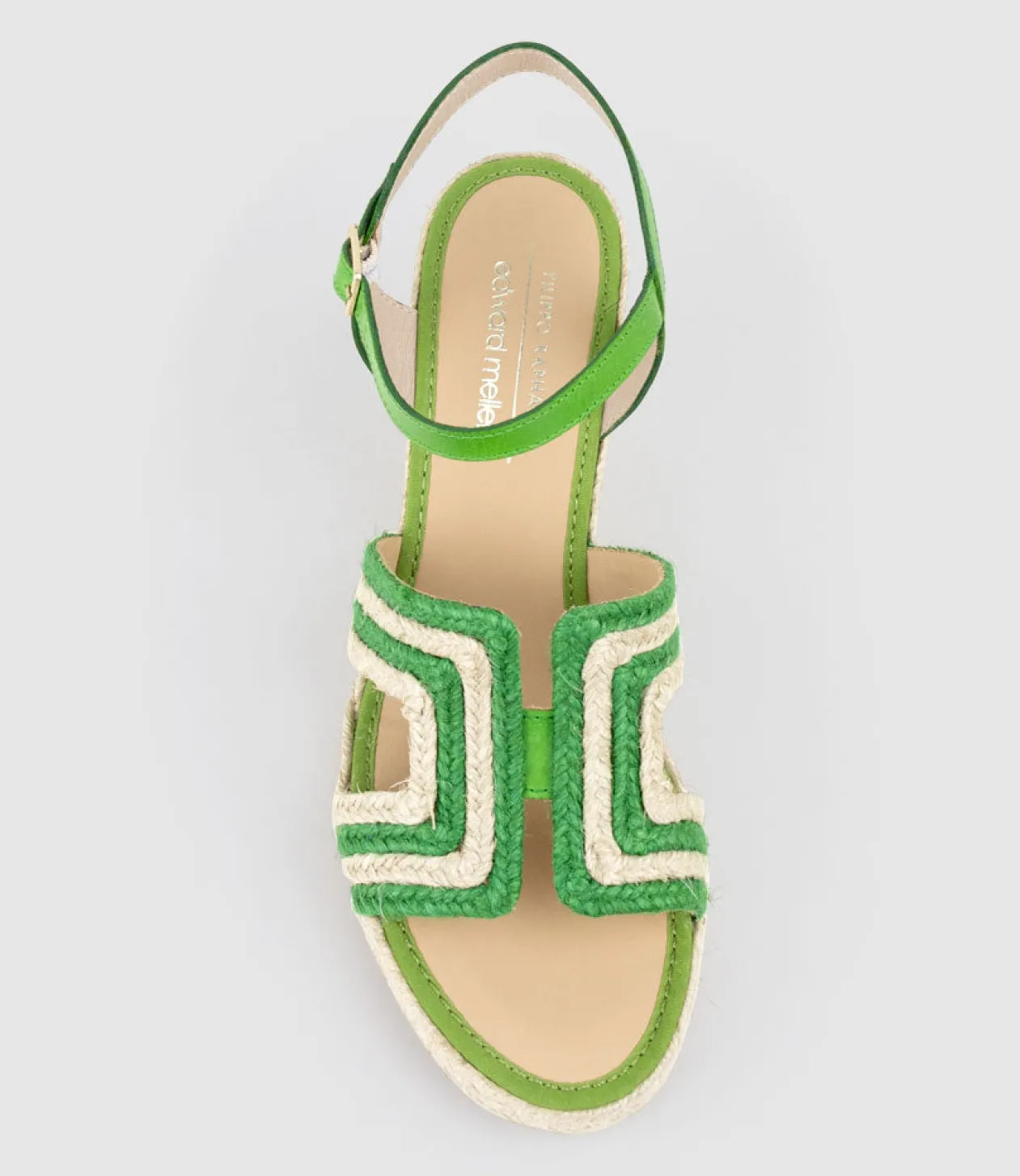 Motif Geometric Weave High Espadrille In Green