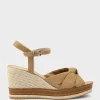 Mystra Knot Front Espadrille In Tan Suede