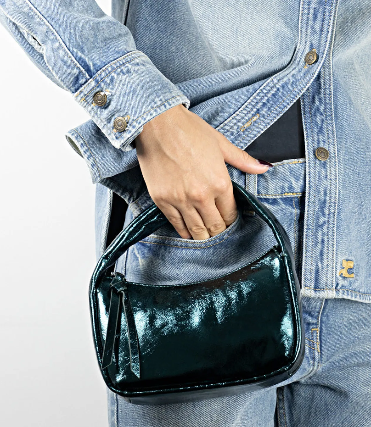 Nara Small Soft Bag In Peacock Crush
