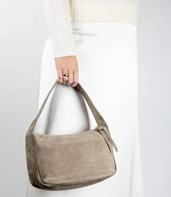 Narina Large Soft Bag In Latte Suede