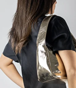 Narina Large Soft Bag In Gold Crush