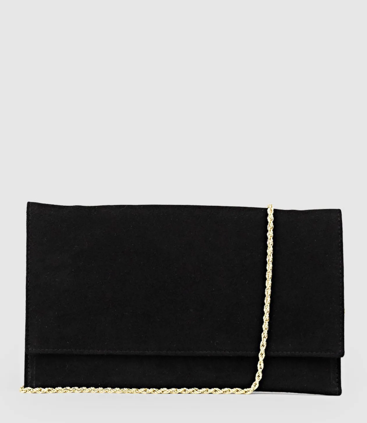 Neve Envelope Clutch In Black Suede