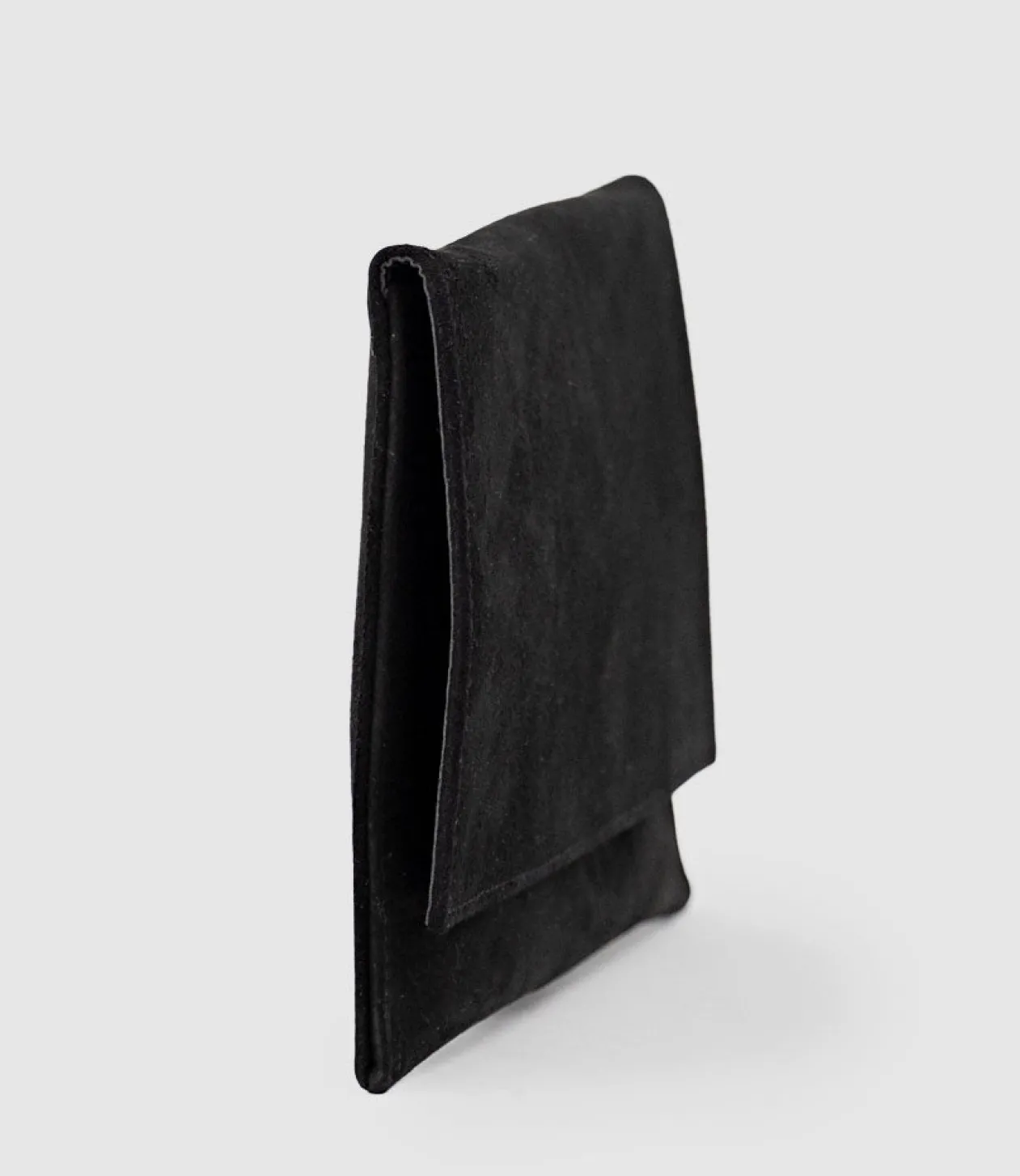 Neve Envelope Clutch In Black Suede