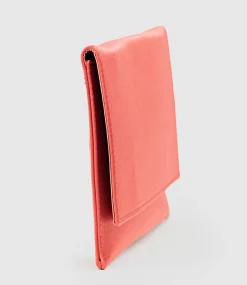 Neve Envelope Clutch In Red Satin