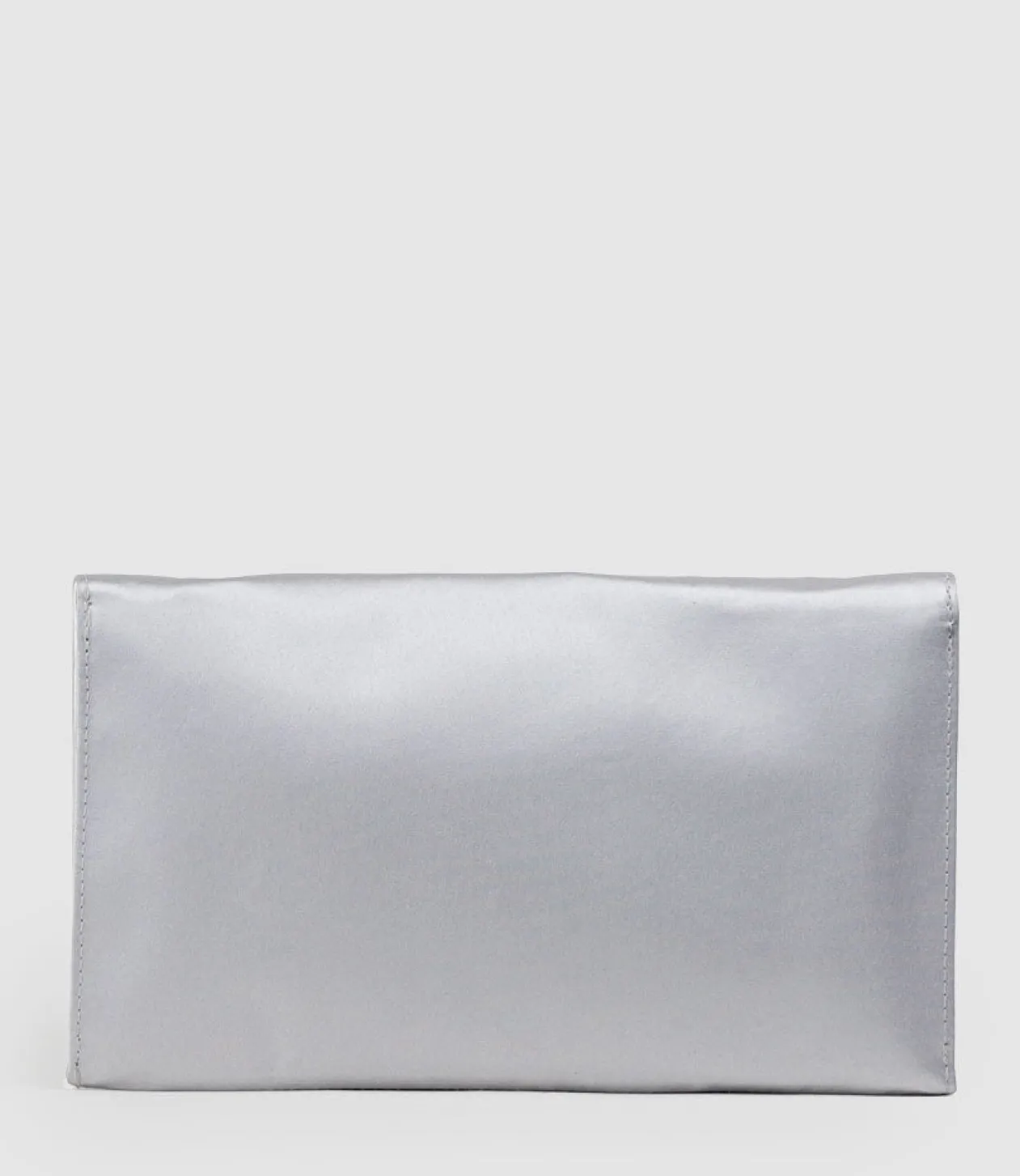 Neve Envelope Clutch In Silver Satin