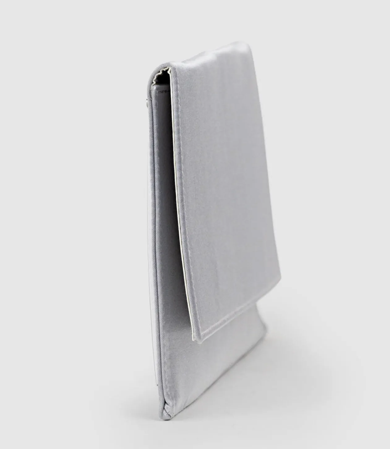 Neve Envelope Clutch In Silver Satin