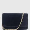 Nya Structured Crossbody Bag In Navy Suede