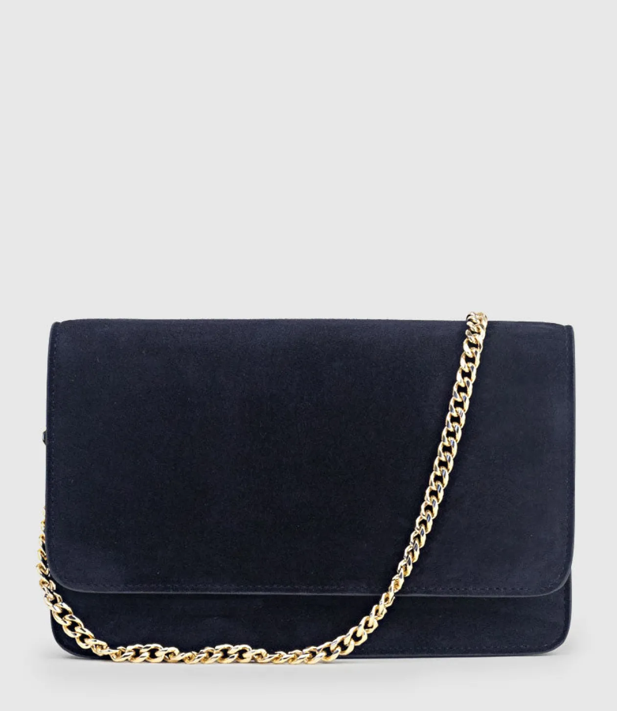 Nya Structured Crossbody Bag In Navy Suede