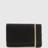 Nya Structured Crossbody Bag In Black Suede