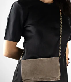Nyx Evening Bag In Latte Suede