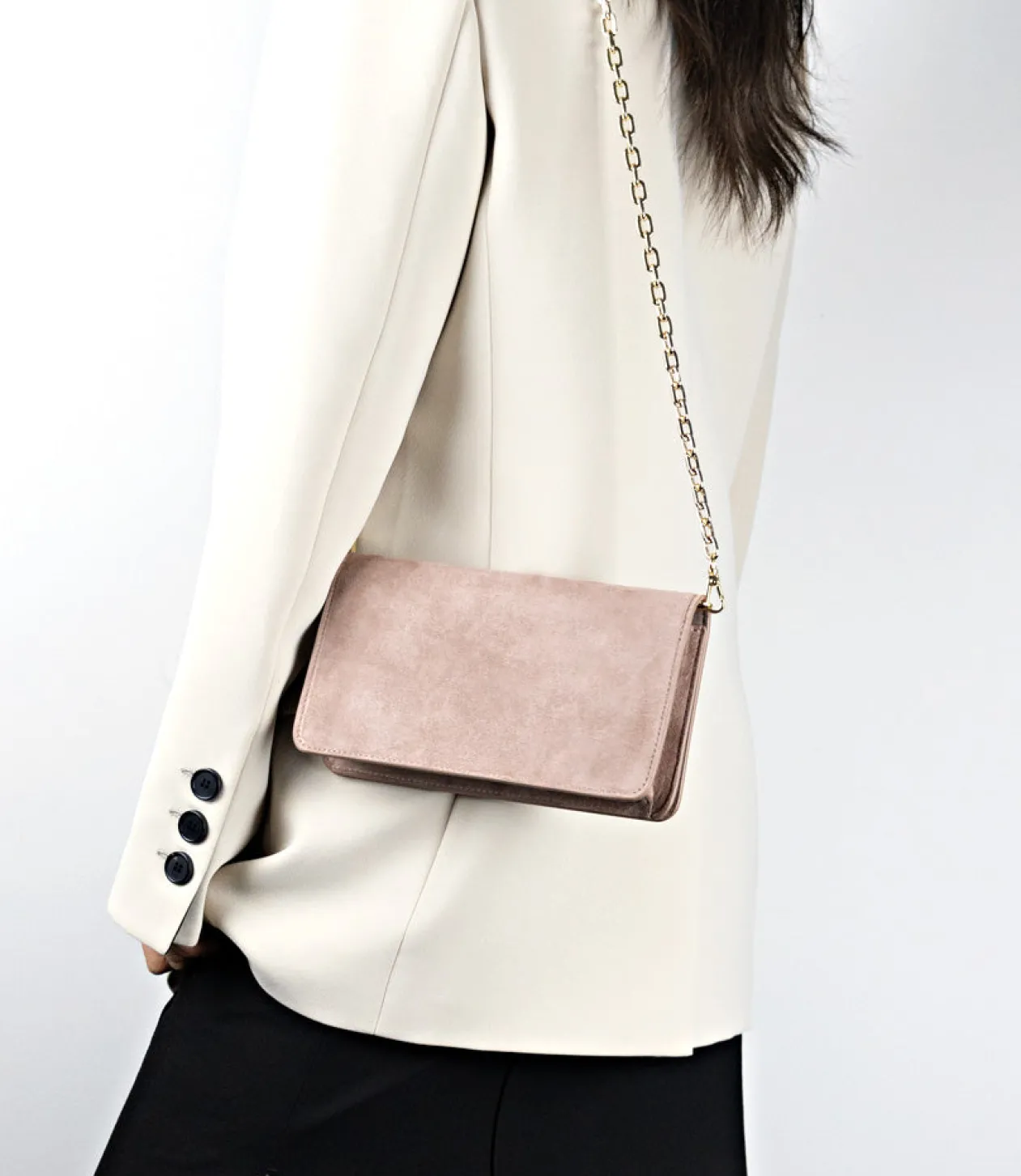 Nyx Evening Bag In Nude Suede